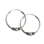 STERLING SILVER EARRINGS BALI CREOLE MEDIUM