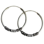 SILVER EARRINGS BALI CREOLE MEDIUM