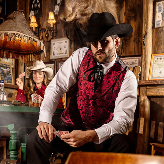 Oldschool Western Vest King - Premium Jacquard Waistcoat