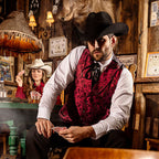 Oldschool Western Vest King - Premium Jacquard Waistcoat