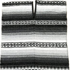 Mexican Blanket Poncho Gray - Acrylic Cotton Blend