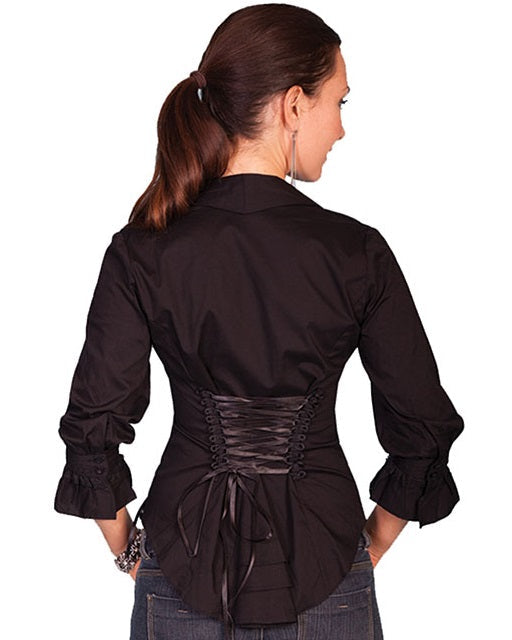 LACE UP BACK BLOUSE