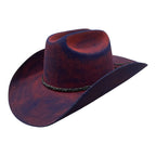 Wool Felt Distressed Hat Skylar - Cattleman Western Hat with Feather