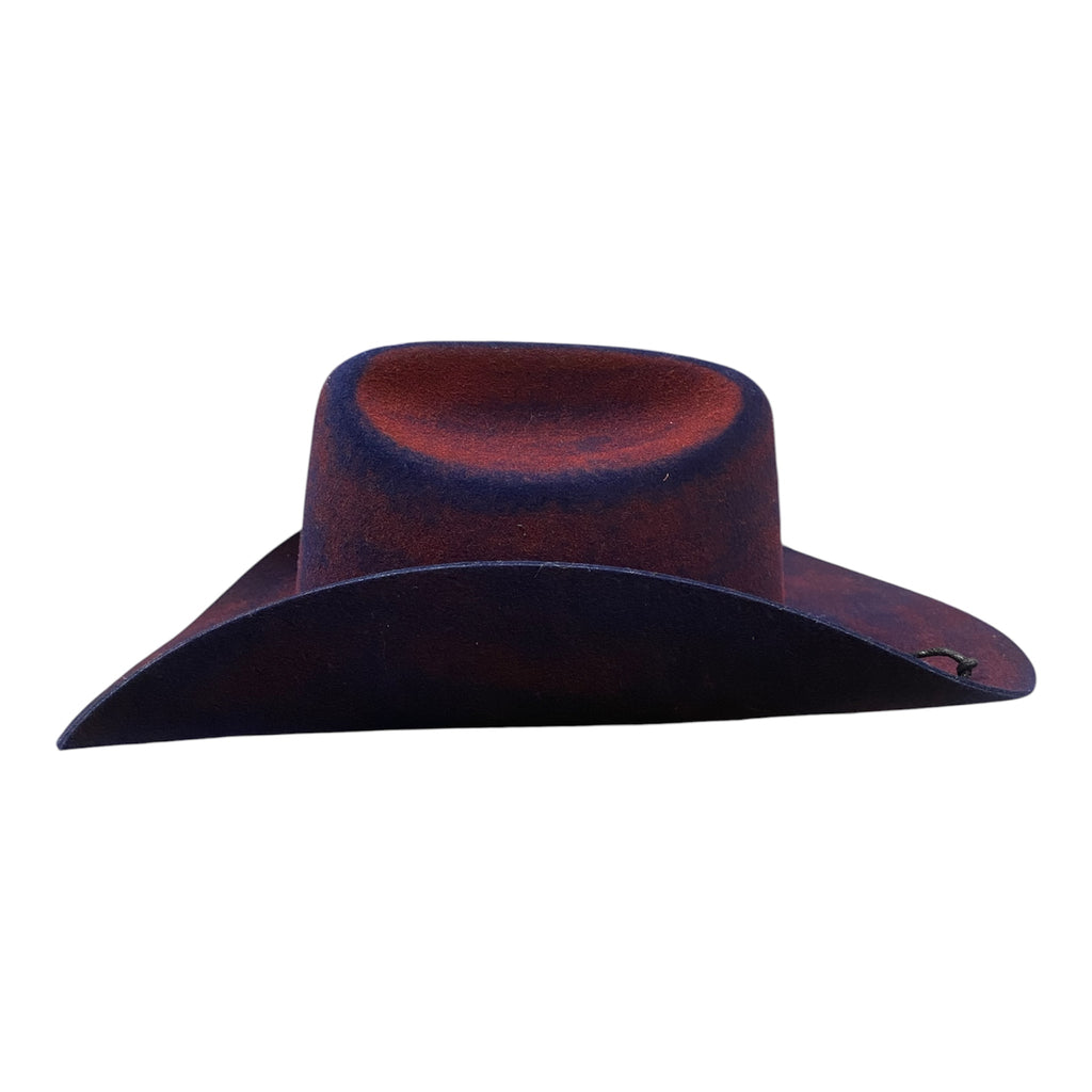 Wool Felt Distressed Hat Skylar - Cattleman Western Hat with Feather