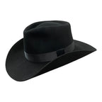 Hatson First Hand Western Cowboy Hat - Fedora-Style Stiff Wool Felt Black