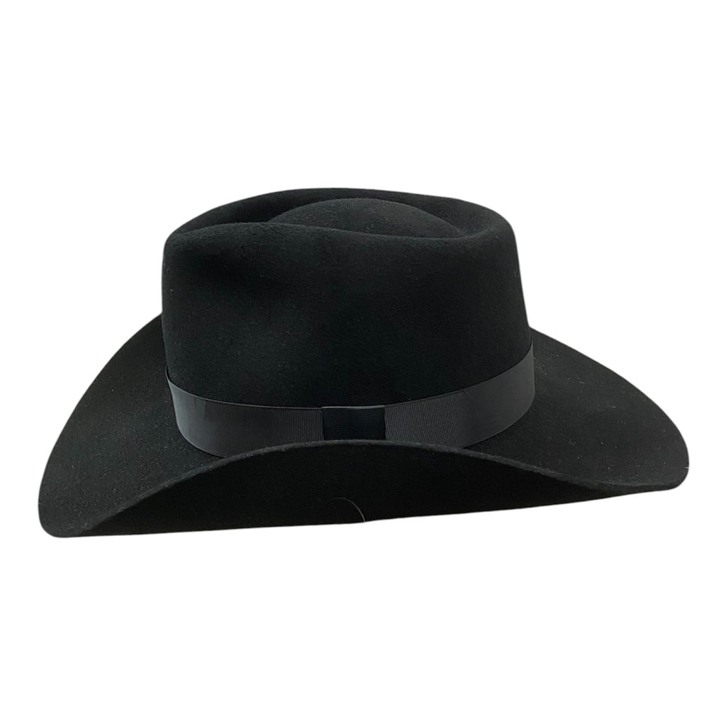 Hatson First Hand Western Cowboy Hat - Fedora-Style Stiff Wool Felt Black