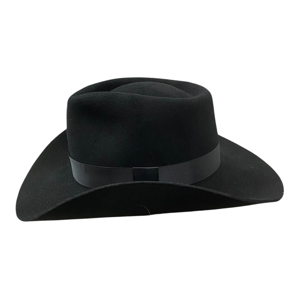 Hatson First Hand Western Cowboy Hat - Fedora-Style Stiff Wool Felt Black