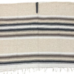 Mexican Diamond Design Poncho Beige - Traditional Diamond Pattern