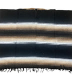 Mexican Diamond Design Poncho Black - Traditional Diamond Pattern
