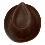 Player Trilby Hat - Washed Cotton Leather-Look Brown