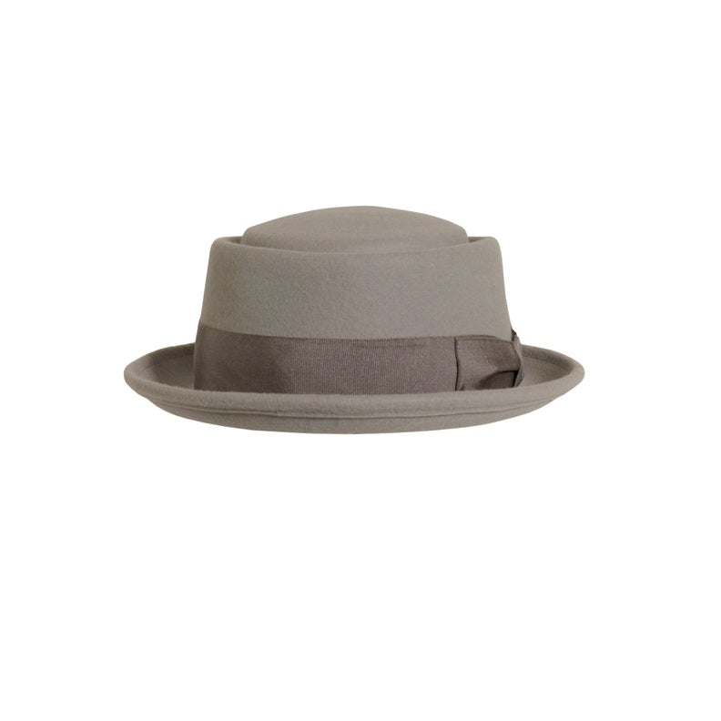 CRUSHABLE FELT PORK PIE TOWN GREY