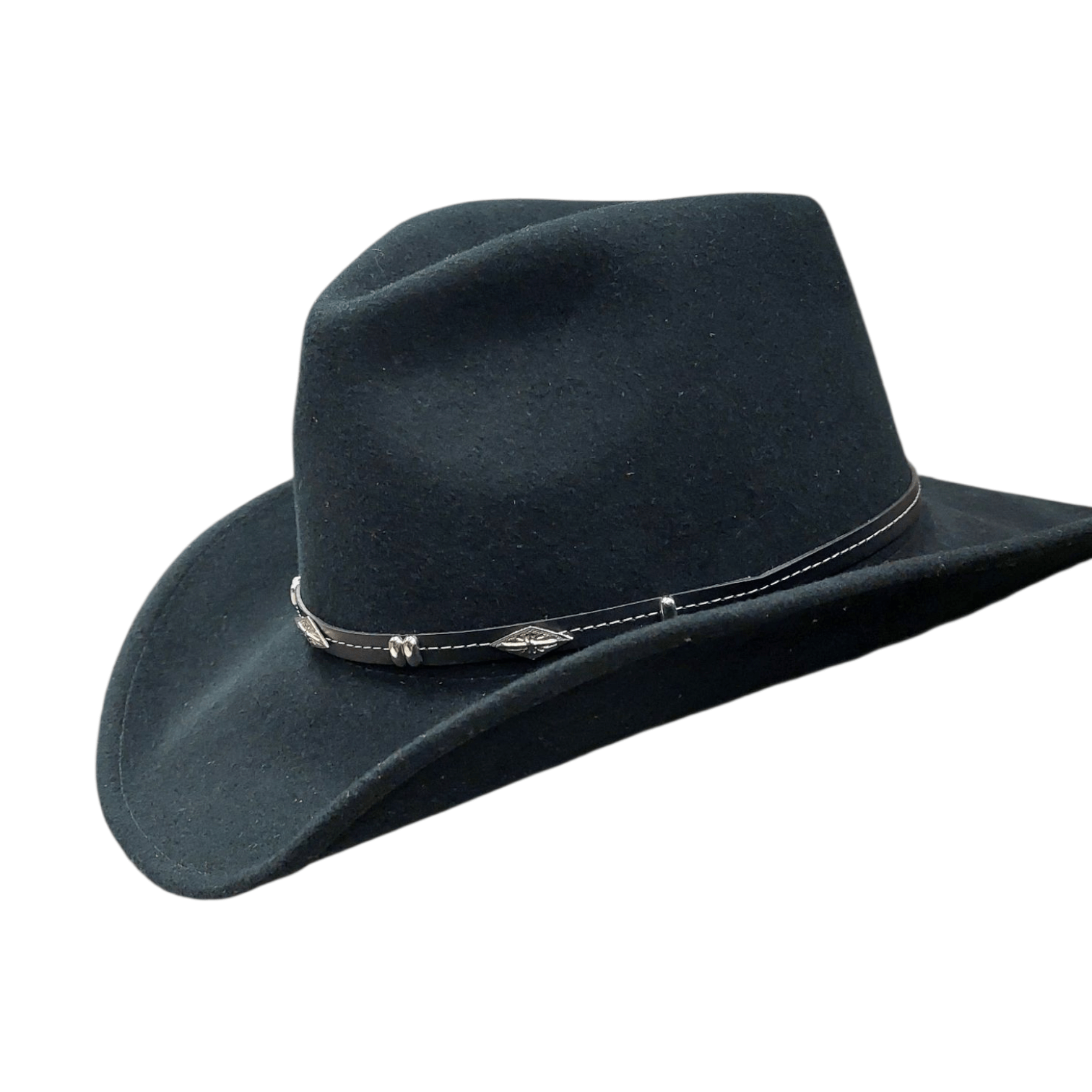 Premium Black Wool Western Hat Smokey - Built for Confidence. Step into any setting with the Smokey, a distinctive 100% wool felt Western hat engineered for both style and performance.