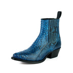 Python Leather Cowboy Boots Women - Marie 2496 Exotic Western Ankle Boots