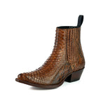Python Leather Cowboy Boots Women - Marie 2496 Exotic Western Ankle Boots