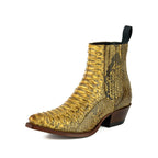 Python Leather Cowboy Boots Women - Marie 2496 Exotic Western Ankle Boots