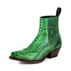 Python Leather Cowboy Boots Women - Marie 2496 Exotic Western Ankle Boots