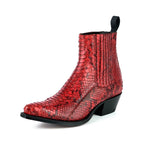 Python Leather Cowboy Boots Women - Marie 2496 Exotic Western Ankle Boots