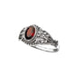 SILVER RING GARNET ORNAMENT