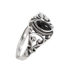 BLACK ORNAMENT SILVER RING