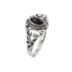 BLACK ORNAMENT SILVER RING