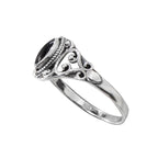 BLACK ORNAMENT SILVER RING