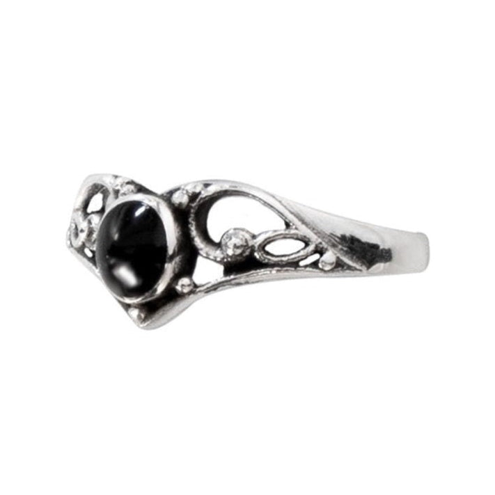 SILVER RING BLACK ORNAMENT