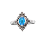 Ring with marcasite and artifitcial topaz width 16 mm, Material: 925 sterling silver, marcasite and zirconia.