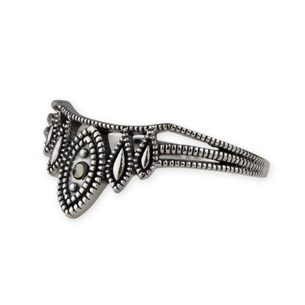 STERLING SILVER RING ELFISH MARCASITE