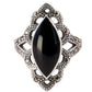 Classic Black Marcasite Silver Ring