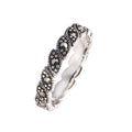 MARCASITE LEAVES SILVER RING