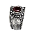 BALI GARNET SILVER RING
