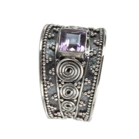 BALI II AMETHYST SILVER RING