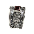 BALI II GARNET SILVER RING
