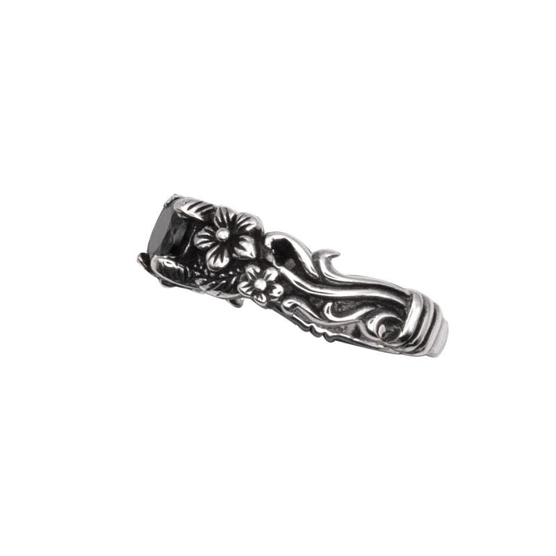 Ring width 6 mm, Material: 925 sterling silver, zirconia.