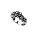 Silver ring with small skulls and bones. Ring size 10 mm, Material: 925 sterling silver.