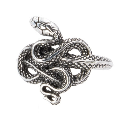 LARGER SNAKE SILVER RING