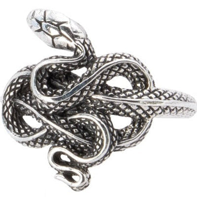 LARGER SNAKE SILVER RING