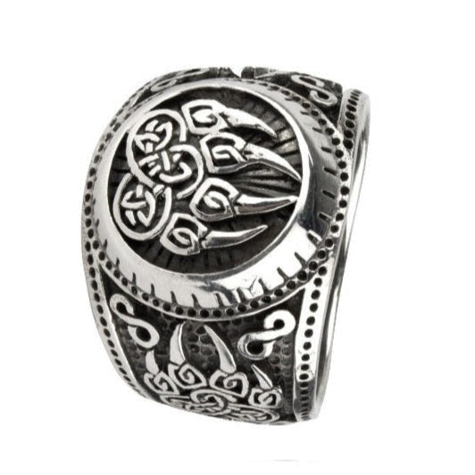 STERLING SILVER RING BEAR PAW