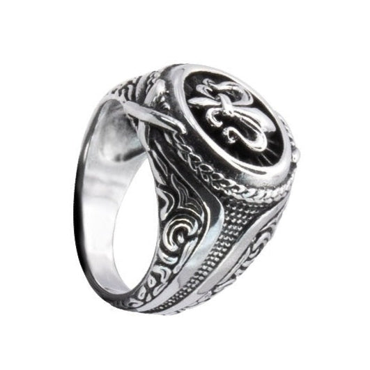 SIGNET LILY SILVER RING