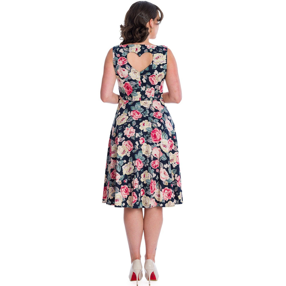 ROSE BLOOM FIT & FLARE DRESS