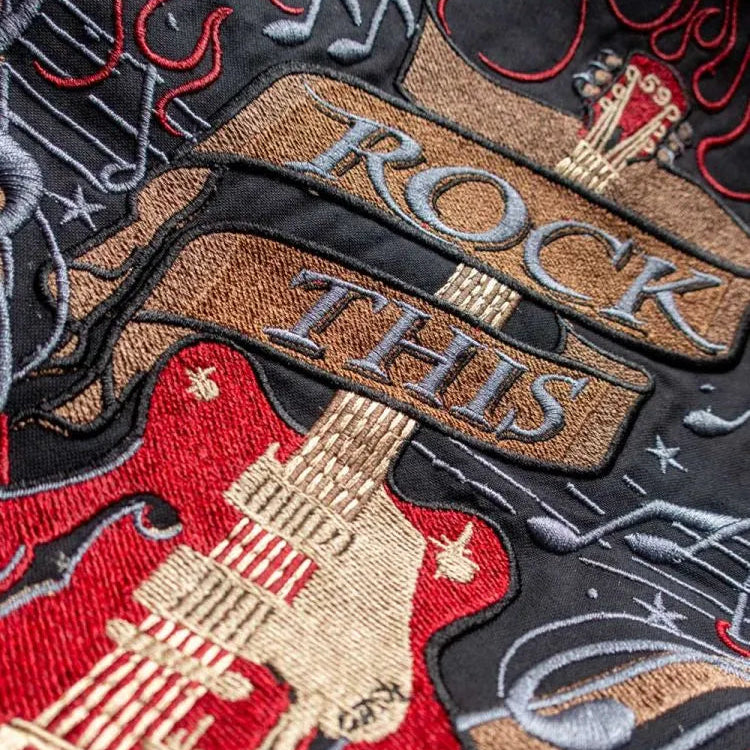 Rock This Town - Men's Stray Cats Worker Shirt Back Embroidery