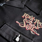 Black Rock 'n' Roll Work Shirt - Embroidered with Guitar Buttons