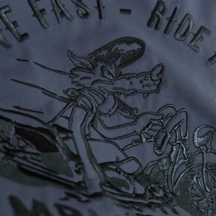 Worker Shirt Live Fast Ride Free - Embroidered Rockabilly Lounge Shirt