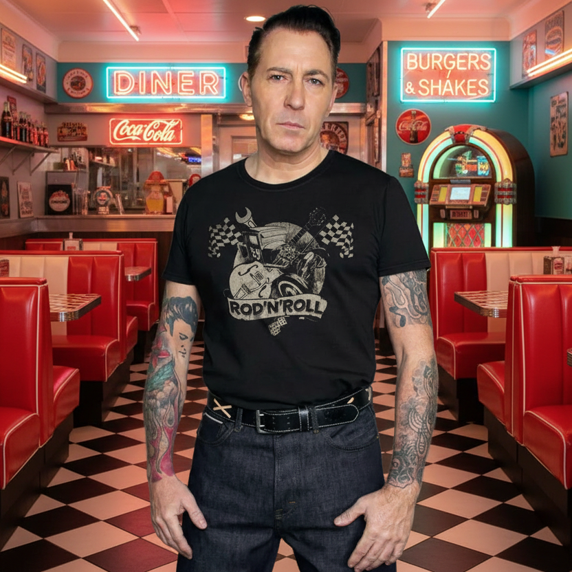 Men's Rod'n'Roll T-Shirt - Western Rock Style