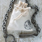 Screw Nut Wallet Chain - Industrial Metal Alloy 66cm Antique
