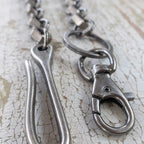 Screw Nut Wallet Chain - Industrial Metal Alloy 66cm Antique