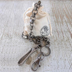 Screw Nut Wallet Chain - Industrial Metal Alloy 66cm Antique