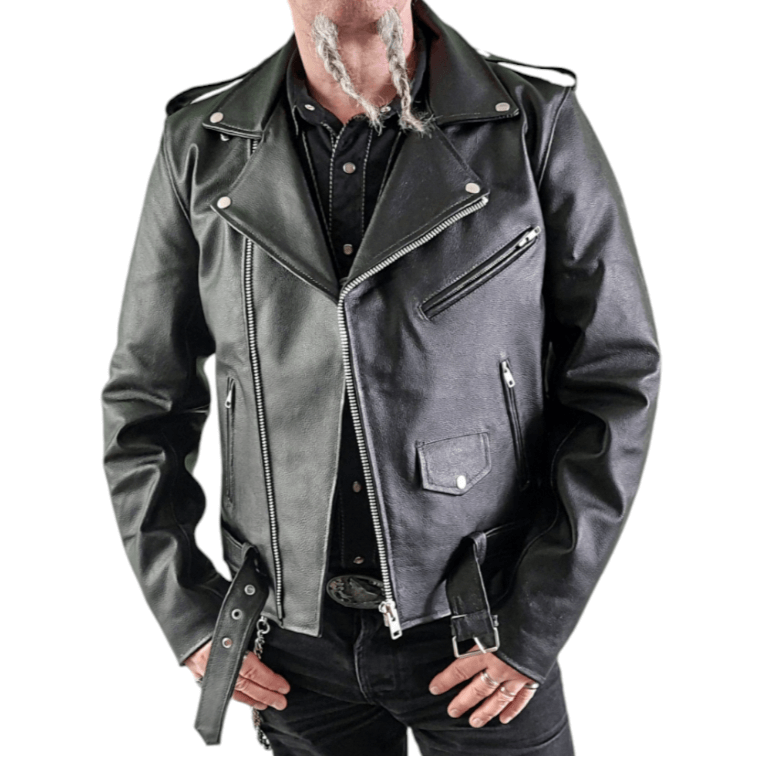 Ramones Men's Leather Jacket - Black Split Leather Rock Jacket