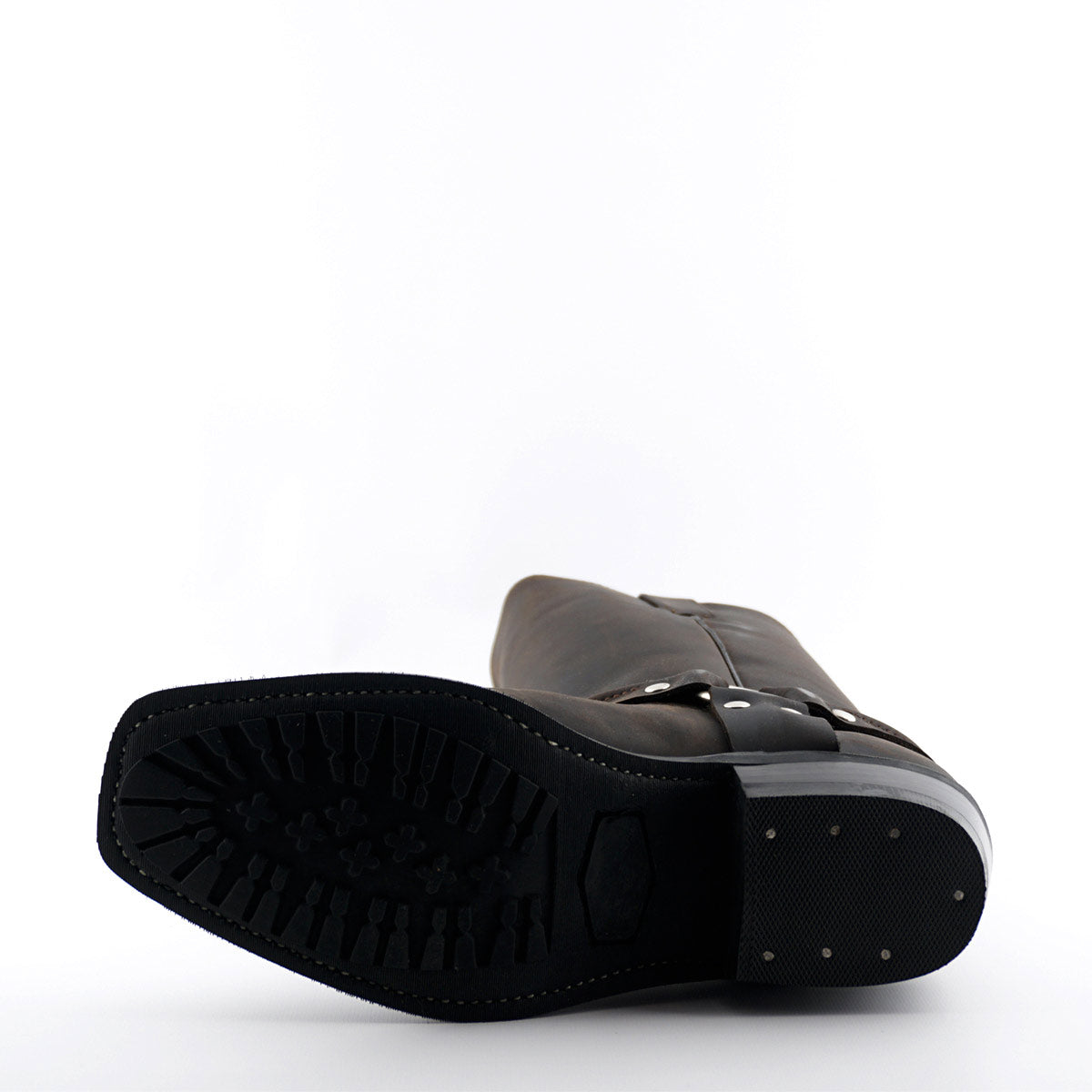 Renegade Hi Tall Brown Leather Western Cowboy Boots - Harness Strap Boots for Men & Women