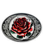 Rose Belt Buckle - Western Romantic Enamel Zinc Alloy Buckle